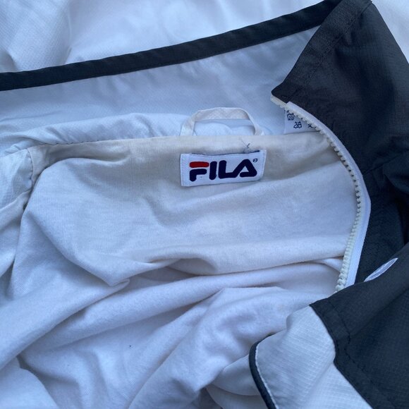 Fila White & Gray Colorblock Windbreaker Jacket | Women’s Small - Picture 10 of 13